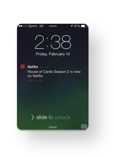 The screenshot that shows a push notification of Netflix