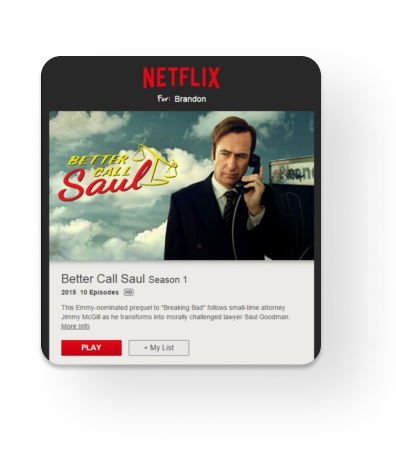 A recommendation email of Netflix