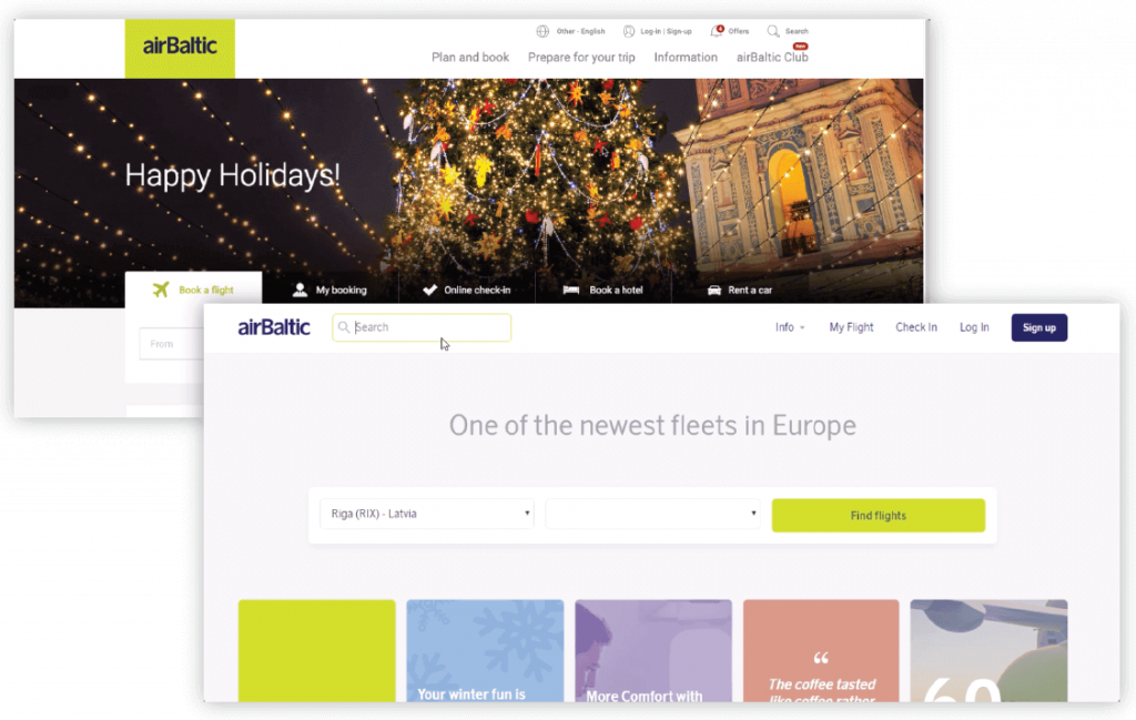airBaltic increase CVR by 5.8% with a homepage A/B test