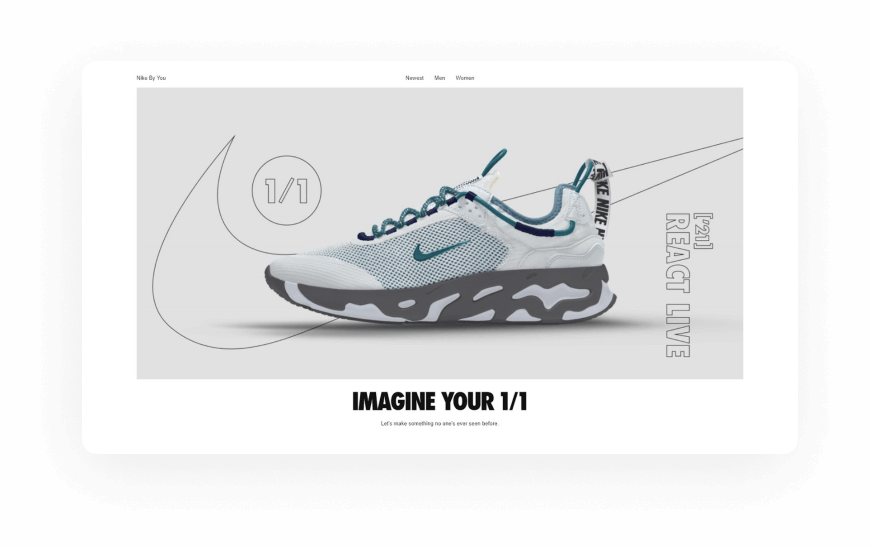 Nike React Live Shoe customization example 