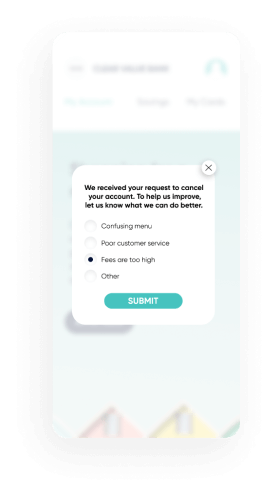Multiple selection surveys for your active customers after they make a transaction in the app