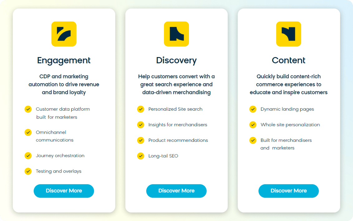 The visuals shows the pricing of Bloomreach