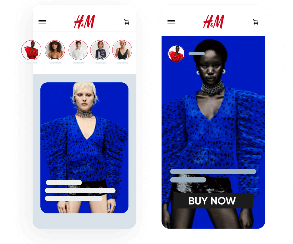 InStory that capture visitors’ imagination as a H&M marketing startegy recommendation