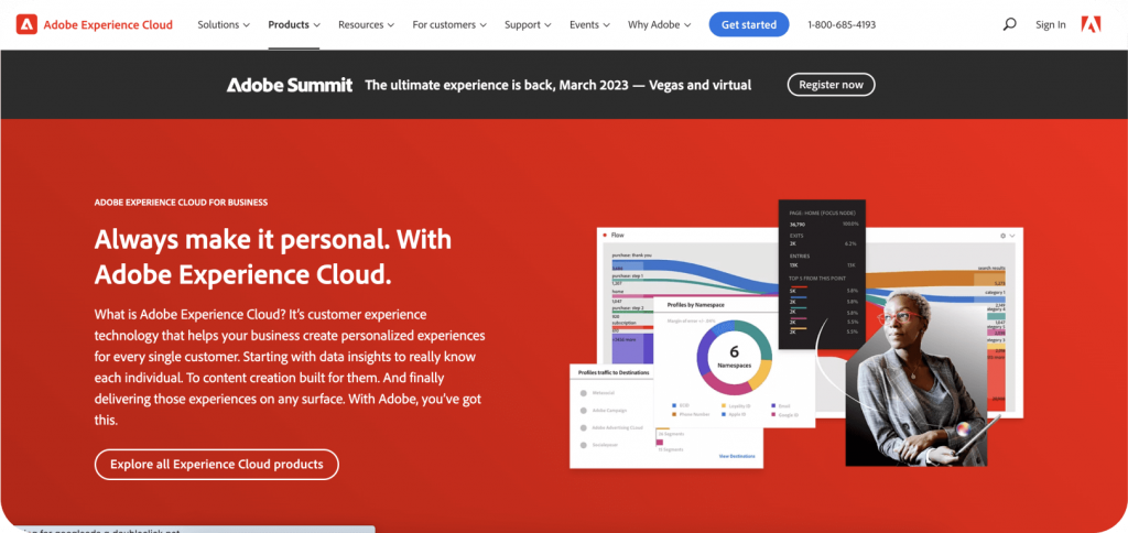 Adobe Experience Cloud homepage