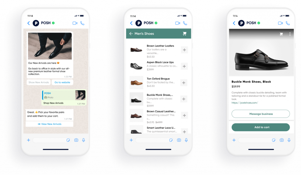 An example of WhatsApp Commerce for retail brands
