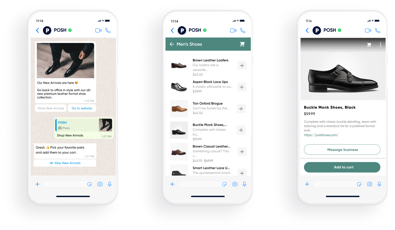 An example of WhatsApp Commerce for retail brands