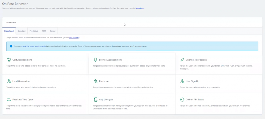 Insider predefined segments