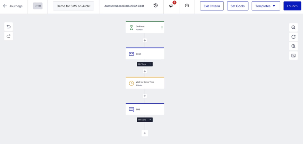 Insider Architect email SMS automated journey