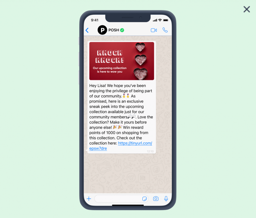 Insider WhatsApp template sneak peek upcoming collection