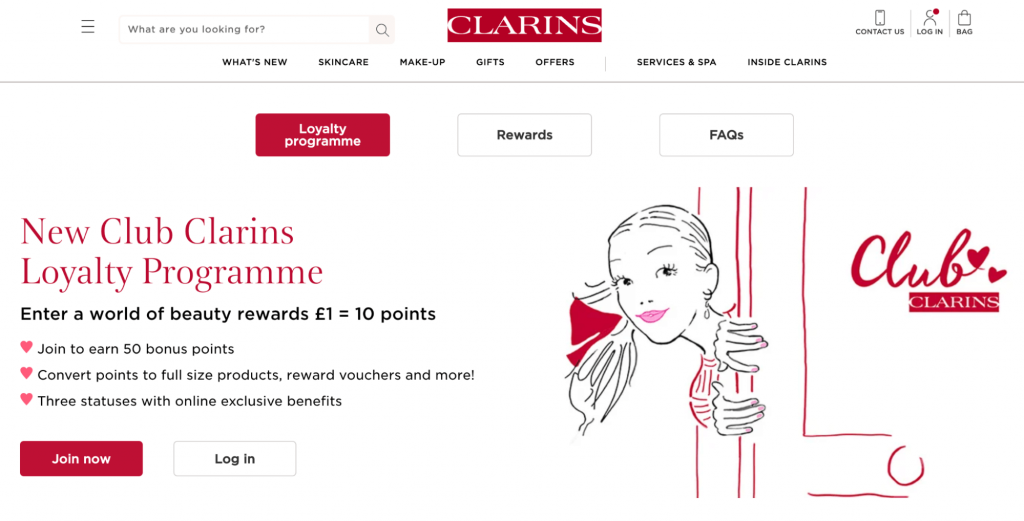 Clarinin hiljattain uudistettu kanta-asiakasohjelma, Club Clarins