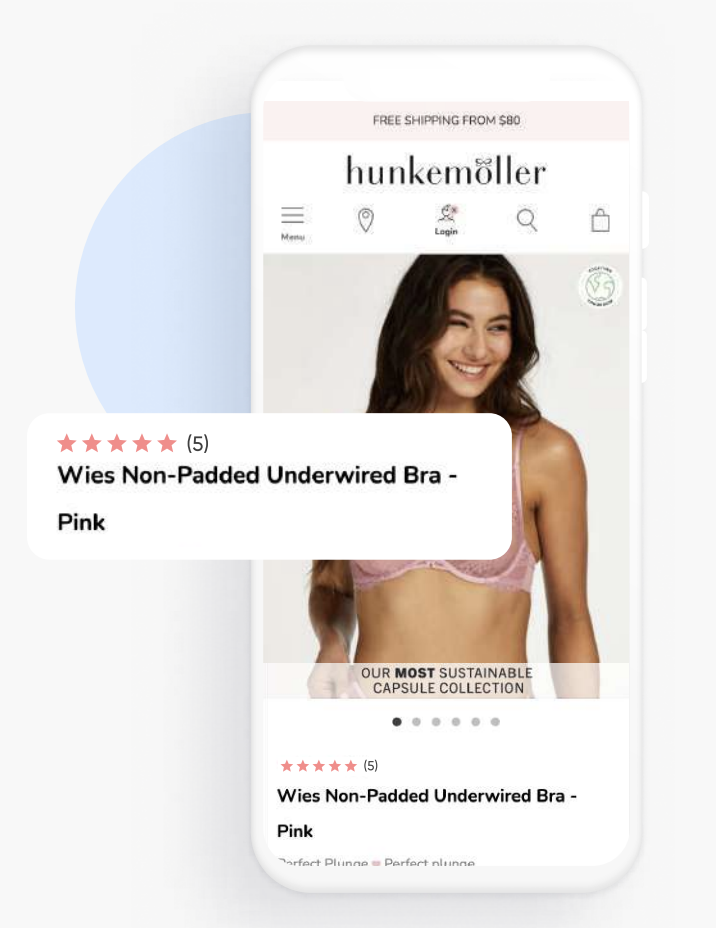 Hunkemoller used Insider’s easy-to-install social proof templates to drive more conversions