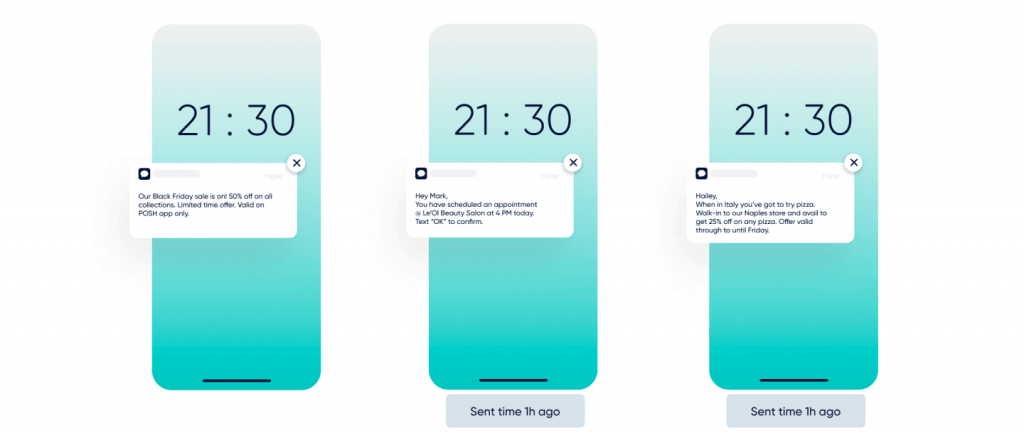 Create app push notifications based on your messaging KPIs