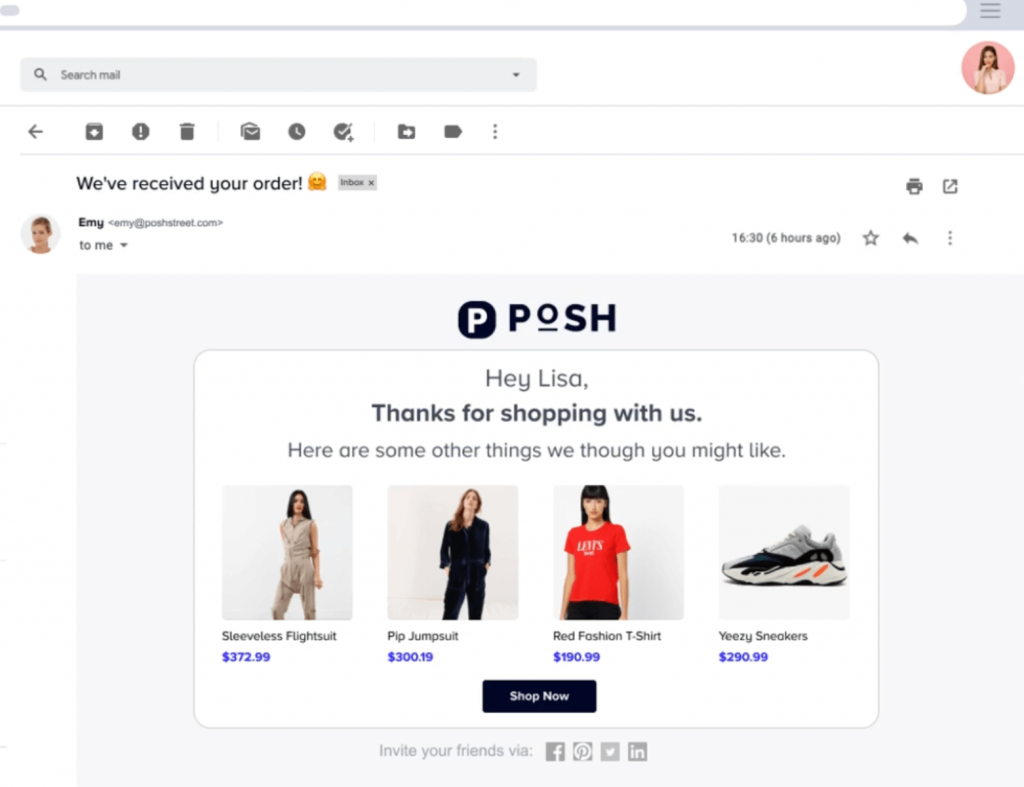 Insider email personalization product recommendations