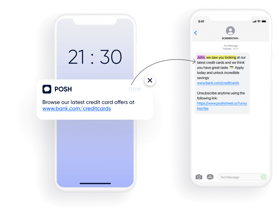 Use Insider to send text messages to reduce browse abandonment with real-time reminder nudges