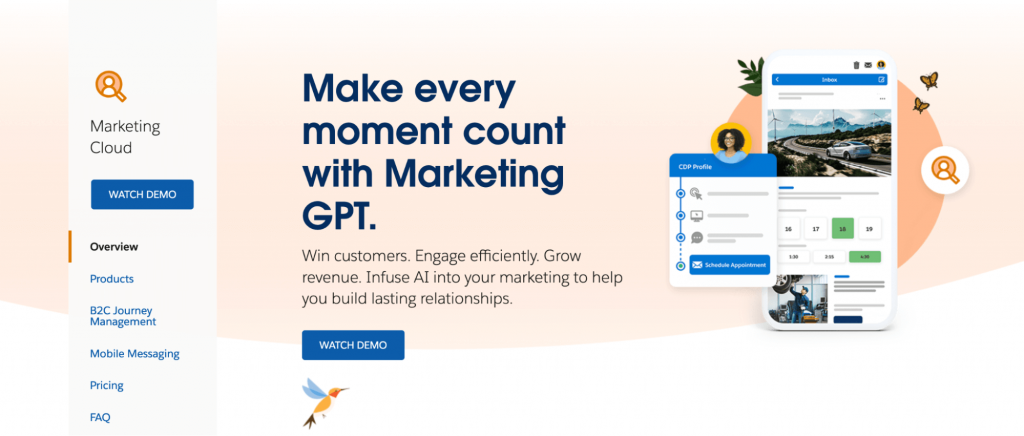 Salesforce marketing cloud homepage