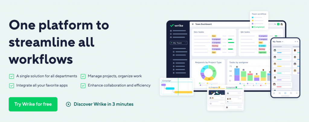 Wrike homepage