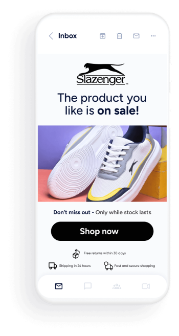 Slazenger uses Insider’s email marketing software to personalized emails and achieve 72X ROI