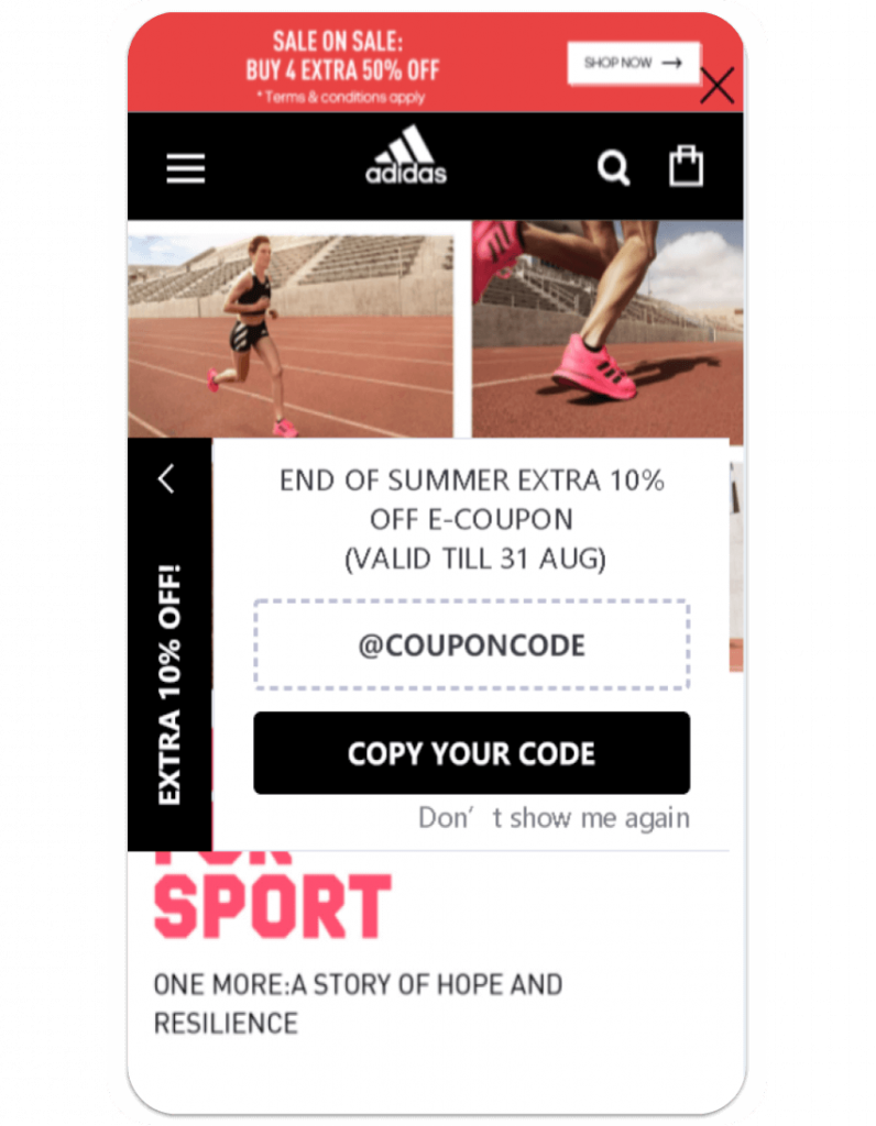 Adidas targeted marketing campaigns with the strategic use of personalized coupon codes