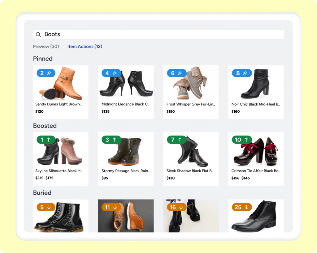 Insider's Searchandising (search merchandising) allows ecommerce or marketing professionals