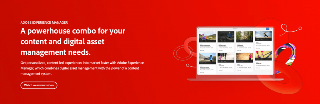 Adobe Experience Manager page d'accueil