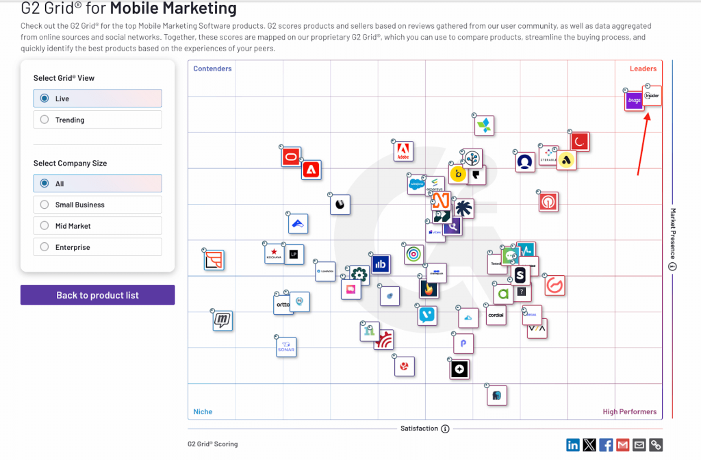 G2 Grid for Mobile Marketing