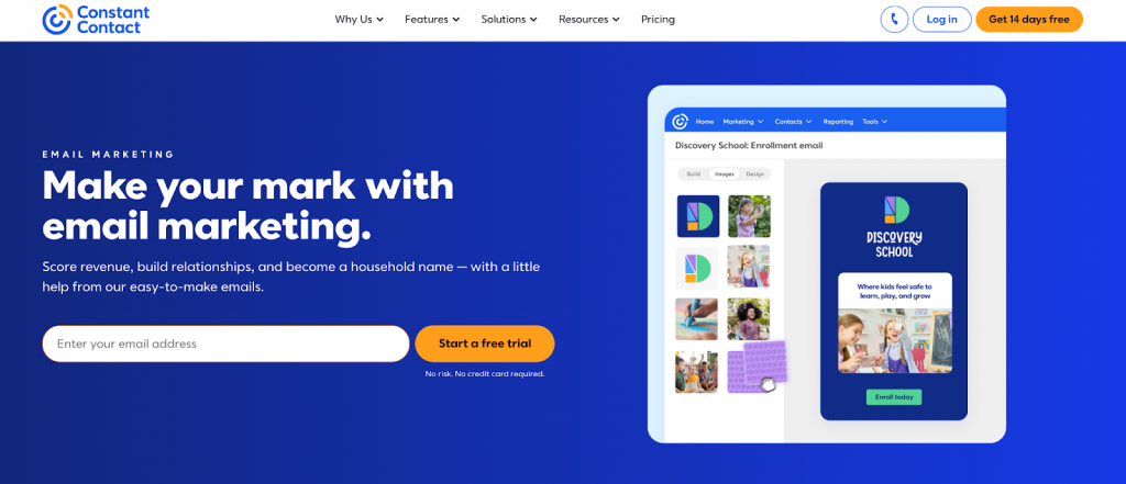 Constant Contact homepage