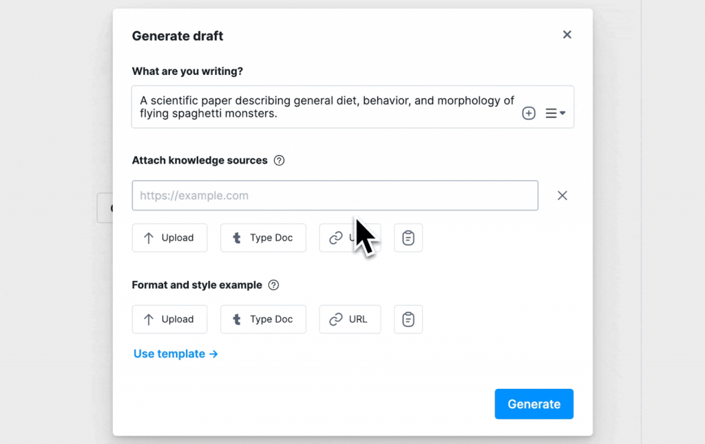 Type.ai for first drafts of everything